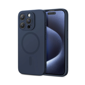 ESR Cloud Soft Case (HaloLock) [iPhone 15 Pro Max Compatible, Dark Blue]